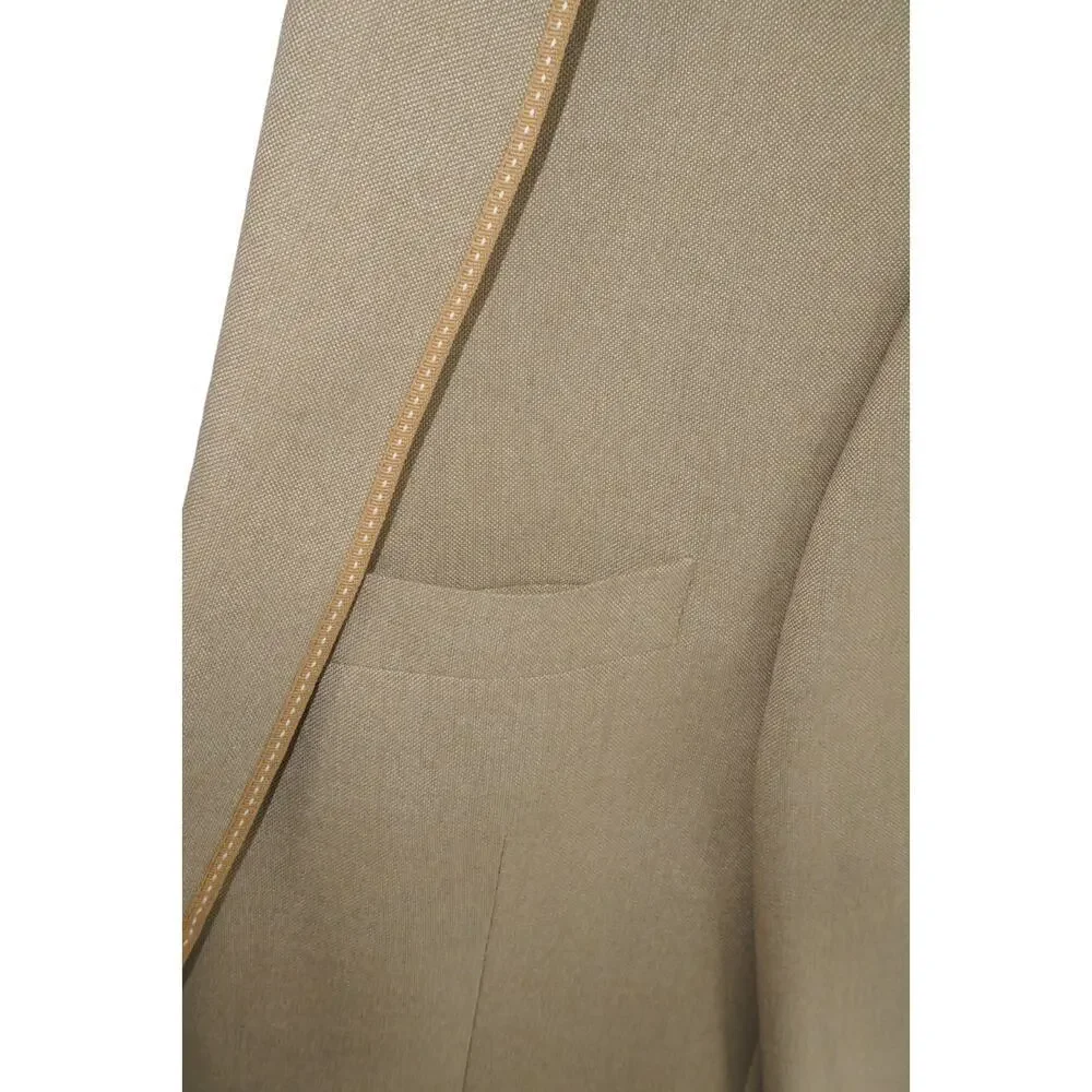 Van Heusen Studio Blazer Men’s 2 Button Sport Coat Tan Paisley Lined Retro Vtg